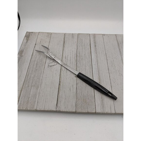 Fruit Handle #5 Stainless Steel Wide Meat Fork 12" USA Vintage - Picture 4 of 7